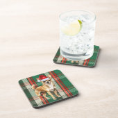ホリデイプレイドタンチワホアサンタドッグ コースター (右側)