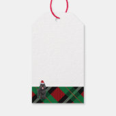 ホリデイプレイドブラックテリアロシアのドッグクリスマス ギフトタグ (裏面)