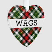 ホリデイプレイドペット名クリスマスフォトクラシック オーナメント (正面)