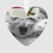 ホリデイプレイドペット名クリスマスフォトクラシック オーナメント (裏面)