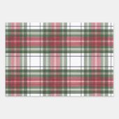 ホリデイプレイドレッドグリーンラッピング紙シート ラッピングペーパーシート (正面3)