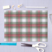 ホリデイプレイドレッド&グリーンウォーターカラーティッシュペーパー 薄葉紙 (クラフト)