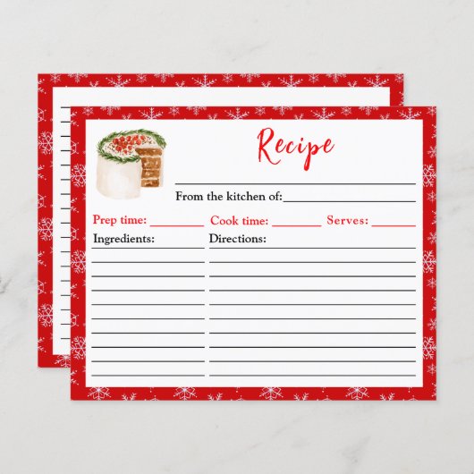 ホリデイベーキングクリスマスケーキレシピ (正面/裏面)