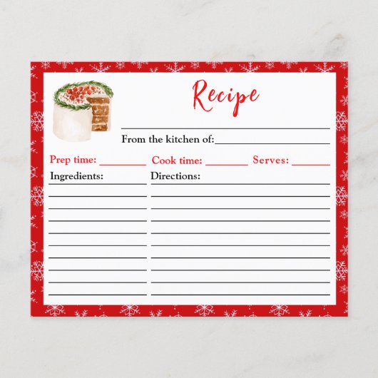 ホリデイベーキングクリスマスケーキレシピ (正面)