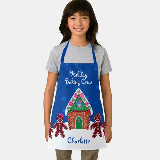 ホリデイベーキングクルーギンガーブレッドハウスクリスマス エプロン (インサイチュ)