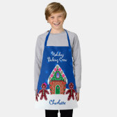 ホリデイベーキングクルーギンガーブレッドハウスクリスマス エプロン (着用した状態)
