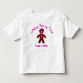 ホリデイベーキングクルーGingerbreadガールクリスマス トドラーTシャツ