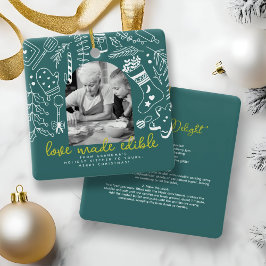 ホリデイベーキンググリーンフォトクリスマスレシピ セラミックオーナメント