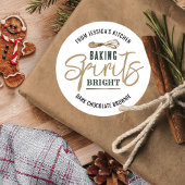 ホリデイベーキングスピリッツ明るいクッキー交換金ゴールド ラウンドシール