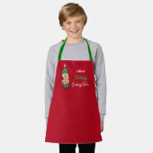 ホリデイベーキングチームカワイイ格言レッドクリスマスアプロ エプロン (着用した状態)