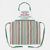 ホリデイベーキングチームクリスマスクッキーパーティーグリーン エプロン (正面)