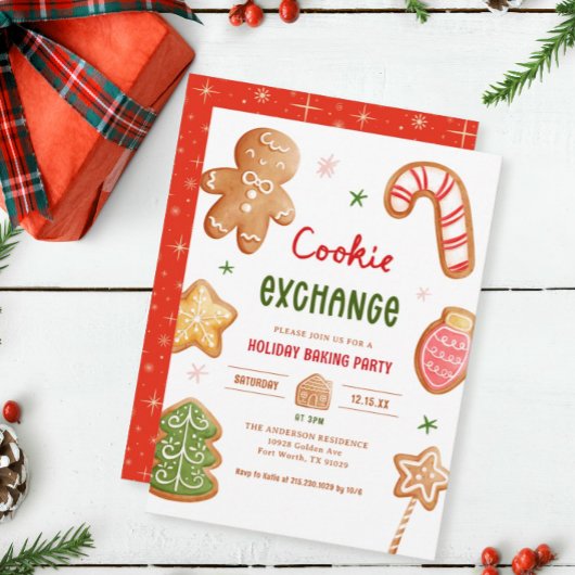 ホリデイベーキングパーティークッキーエクスチェンジ 招待状