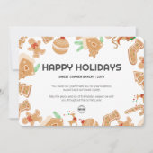 ホリデイベーキングベーカリージンガーブレッドホリデーカード 招待状 (正面)