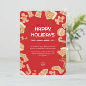 ホリデイベーキングベーカリージンガーブレッドホリデーカード 招待状 (スタンド正面)
