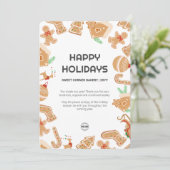 ホリデイベーキングベーカリージンガーブレッドホリデーカード 招待状 (スタンド正面)