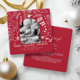 ホリデイベーキングレッドフォトクリスマスレシピ セラミックオーナメント