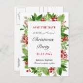 ホリデイホリーベリークリスマスパーティーセーブザデート  案内ポストカード (正面/裏面)