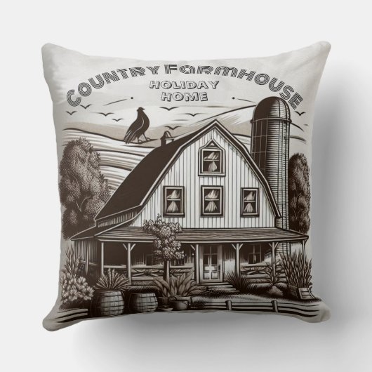 ホリデイホームロースターカントリーファームハウスミニマリスト クッション (裏面)