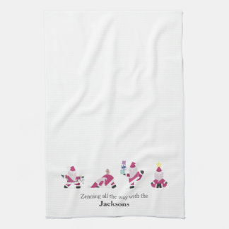 ホリデイヨギヨガサンタファミリー キッチンタオル