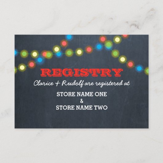 ホリデイライツチョーク結婚ボードの登記簿 エンクロージャーカード (正面)