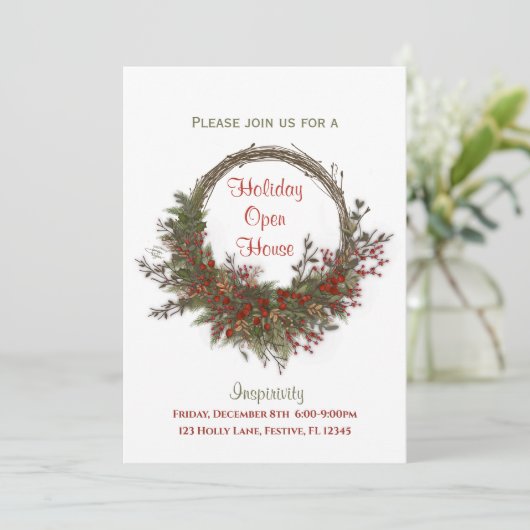 ホリデイリースオープンハウスカスタムクリスマス 招待状 (スタンド正面)