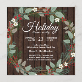 ホリデイリースクリスマスディナーパーティの招待状 招待状