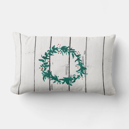 ホリデイリースシープ素朴ラップウッドビーチデコール ランバークッション (正面)