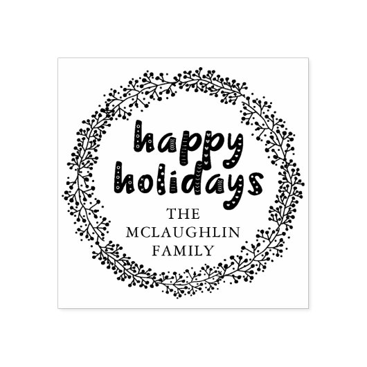 ホリデイリースハッピーホリデーカスタムズラバースタンプ ラバースタンプ (インプリント)