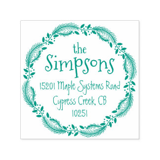 ホリデイリースファミリー差出人住所スタンプ セルフインキングスタンプ