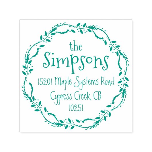 ホリデイリースファミリー差出人住所スタンプ セルフインキングスタンプ (デザイン)