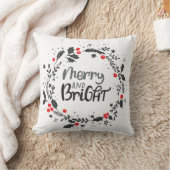ホリデイリースメリーアンドブライトタイポグラフィ クッション (ブランケット)