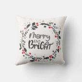 ホリデイリースメリーアンドブライトタイポグラフィ クッション (裏面)