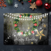 ホリデイリース、スターズnライトウィズスノー誕生日 カード