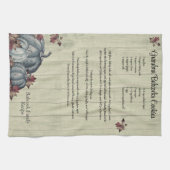 ホリデイレシピキープサケブルーパンプキンファームハウス キッチンタオル (横)