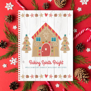 ホリデイレシピクックブックジンガーブレッド素朴ウッド ノートブック