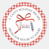 ホリデイレシピクリスマスカード封筒用シール ラウンドシール (正面)