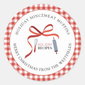 ホリデイレシピ自家製フードギフトラベル ラウンドシール (正面)