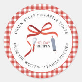 ホリデイレシピ自家製フードギフトラベル ラウンドシール (正面)