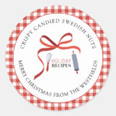 ホリデイレシピ自家製フードギフトラベル ラウンドシール (正面)