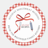 ホリデイレシピ自家製フードギフトラベル ラウンドシール (正面)