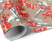 ホリデイレッドウィンターベリーホリークラフト素朴ホテル ラッピングペーパー (ロールコーナー)