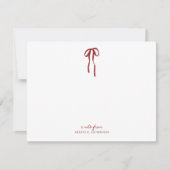 ホリデイレッドストライプズ&ボーノートカード 招待状 (正面)