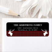 ホリデイレッドバッファロープレイド素朴スタイルアドレス ラベル (インサイチュ)