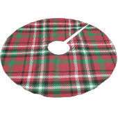 ホリデイレッドプレイドパターン ブラッシュドポリエステルツリースカート (アングル)