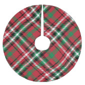 ホリデイレッドプレイドパターン ブラッシュドポリエステルツリースカート (正面)