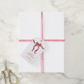 ホリデイレッドプレイドボウリボンクリスマスギフトタグ ギフトタグ (より糸付き)