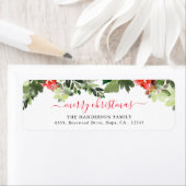 ホリデイレッドベリーグリーンリー差出人住所ラベル ラベル (インサイチュ)