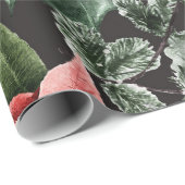 ホリデイレッドポインセティアスパイングリーナリークリスマス ラッピングペーパー (ロールコーナー)