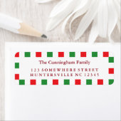 ホリデイレッド&グリーンスクエア縁ど ラベル (インサイチュ)