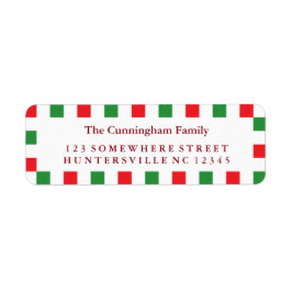 ホリデイレッド&グリーンスクエア縁ど ラベル